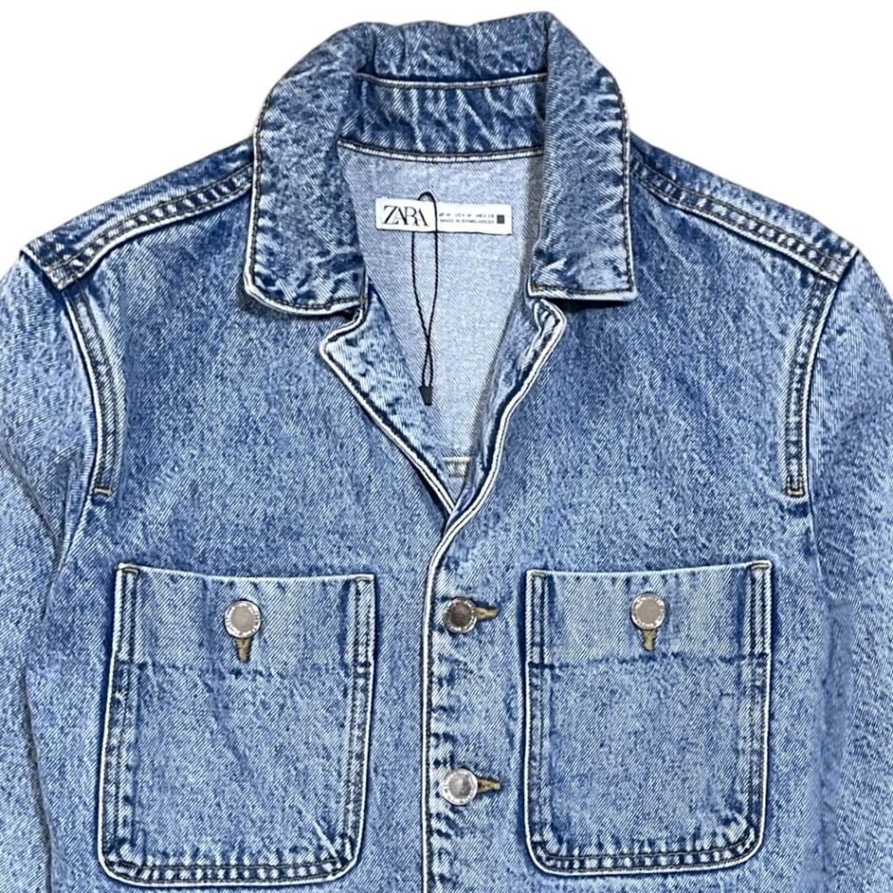 Zara Light Blue Denim Jumpsuit - Picture 5 of 12